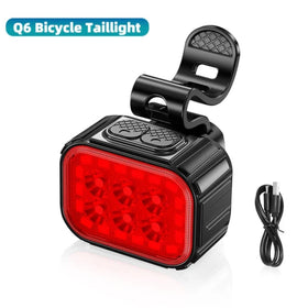 Q6 Type-C Rechargeable LED Bicycle Front & Rear Light Combo