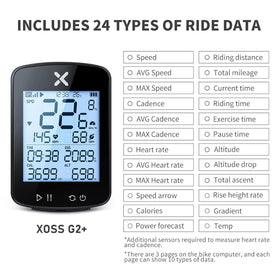 XOSS G2+ GPS Bike Computer Wireless