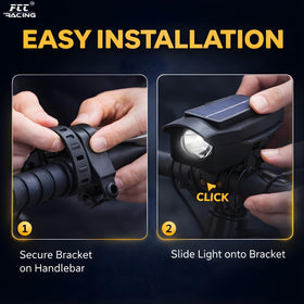 Solar Charging Bicycle LED Front Light with RGB