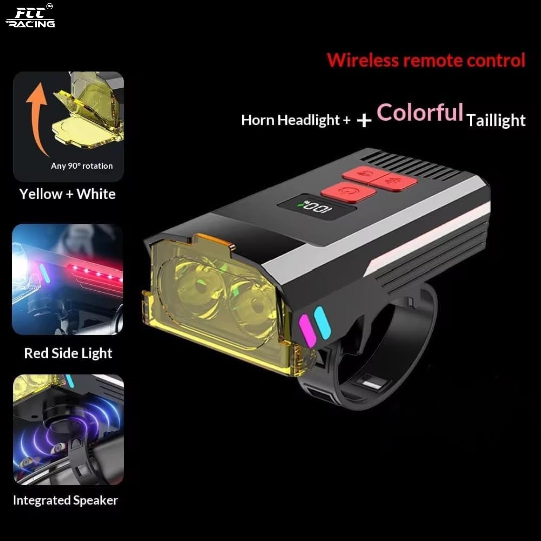 Bicycle Rechargeable Headlight with 120dB Horn