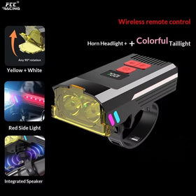 Bicycle Rechargeable Headlight with 120dB Horn