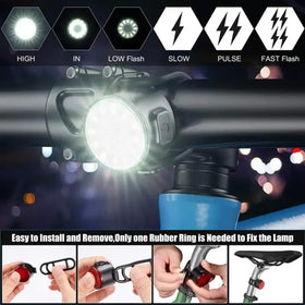 Q2 USB Rechargeable Bicycle Light Combo Front & Rear LED