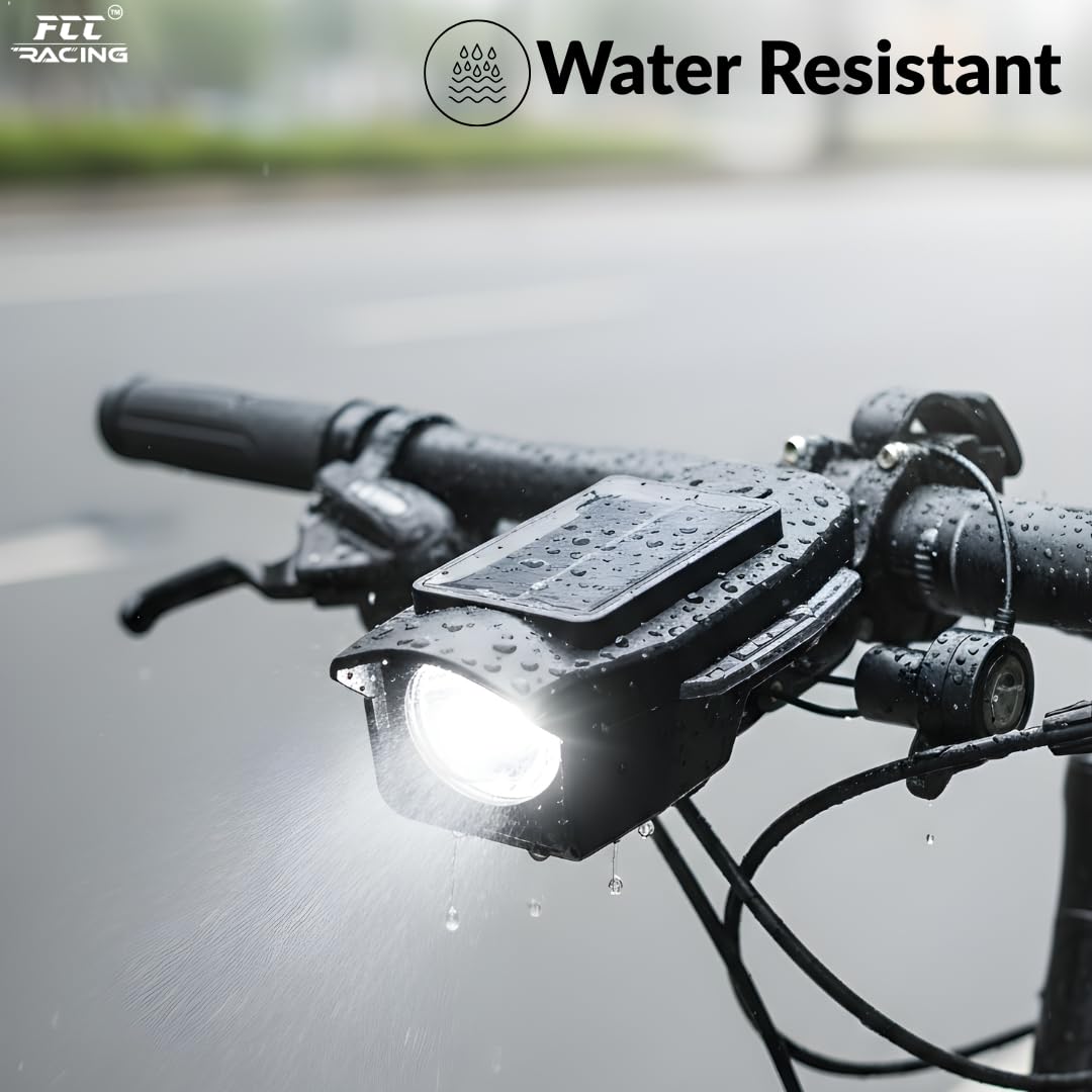 Solar Charging Bicycle LED Front Light with RGB