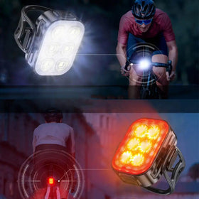 Q5 USB Rechargeable Bicycle Front & Back Light Combo