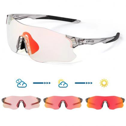 Kapvoe K1129 Coloured Photochromic Sunglasses-Red/Clear