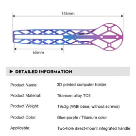 TOSEEK 3D Printed Titanium Alloy Bike Computer Mount – Blue/Purple