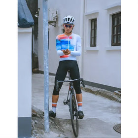 Skull Monton Paint Brush Long Sleeve Jersey-White