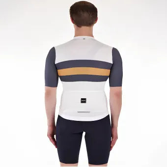 Santini Eco Sleek Bengal Jersey-White/Orange