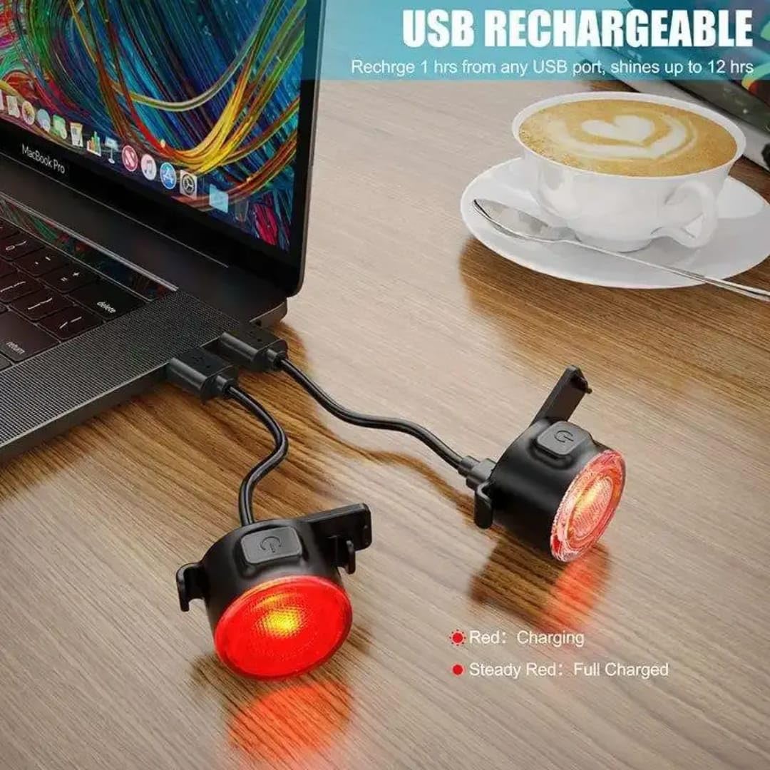 Q2 USB Rechargeable Bicycle Light Combo Front & Rear LED