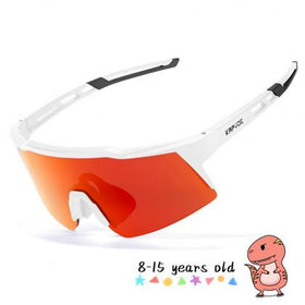Kapvoe K9028 Kids Sports Leisure Sunglasses-Red/White