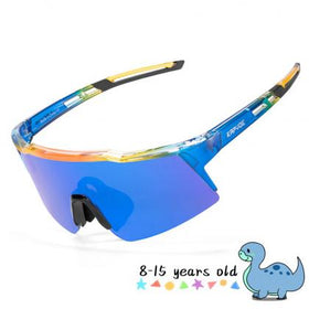 Kapvoe K9028 Kids Sports Leisure Sunglasses-Blue