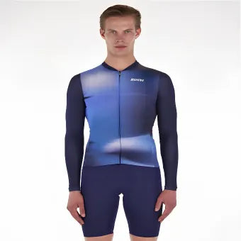 Santini Ombra Eco Sleek Long Sleeve Unisex Jersey-Blue