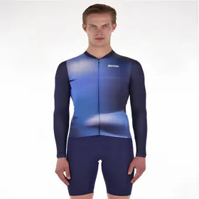 Santini Ombra Eco Sleek Long Sleeve Unisex Jersey-Blue