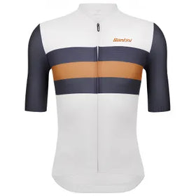 Santini Eco Sleek Bengal Jersey-White/Orange