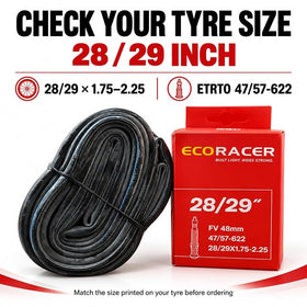 ECORACER ECO Trail 28/29 Inner Tube, Butyl, 1.75–2.25, 47/57-622, 48mm Presta Valve