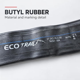 ECORACER ECO Trail Bicycle Inner Tube 27.5 x 2.35–2.50, Butyl Rubber, 48mm Presta Valve