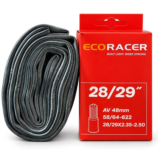 ECORACER Eco Trail Bicycle Inner Tube, 28/29 x 2.35-2.50 Inches, Butyl Rubber, 48mm Schrader AV Valve