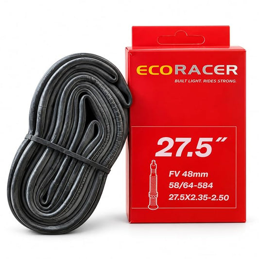 ECORACER ECO Trail Bicycle Inner Tube 27.5 x 2.35–2.50, Butyl Rubber, 48mm Presta Valve