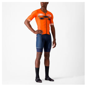 FREE SANREMO 2 SUIT SHORT SLEEVE-BRILLIANT ORANGE/BELGIAN BLUE