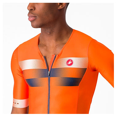 FREE SANREMO 2 SUIT SHORT SLEEVE-BRILLIANT ORANGE/BELGIAN BLUE