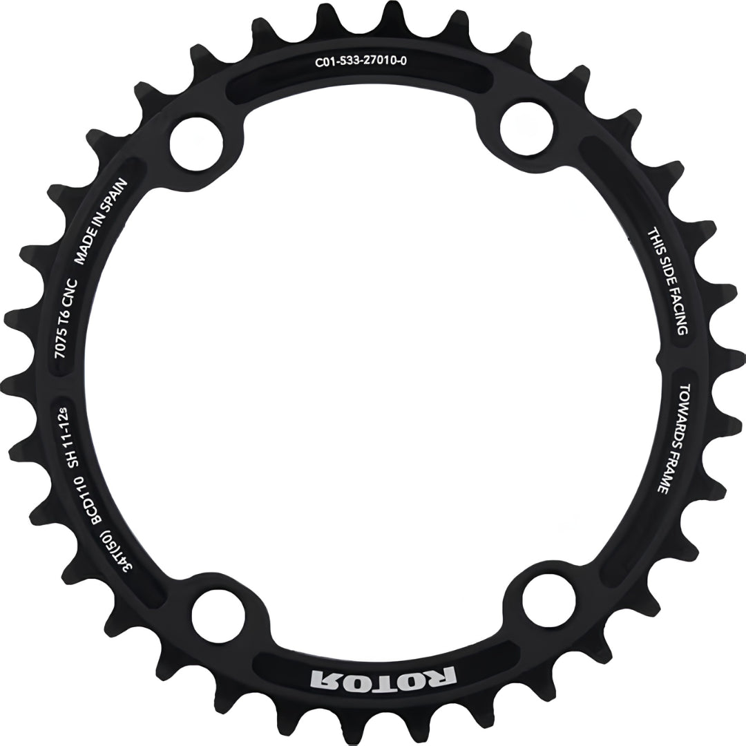 Rotor Shimano Dura Ace/Ultegra R9200/R8100 NoQ 12 Speed Chainring (Black)