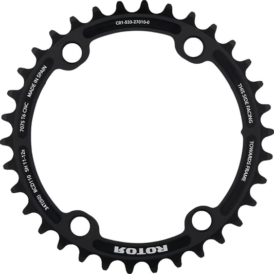 Rotor Shimano Dura Ace/Ultegra R9200/R8100 NoQ 12 Speed Chainring (Black)