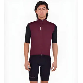 Santini Magic Unisex Packable Waterproof Vest-Burgundy