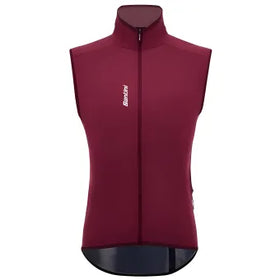 Santini Magic Unisex Packable Waterproof Vest-Burgundy