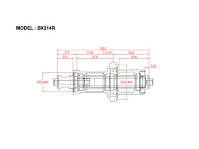 Bitex BX314R Rear Road Hub, Black, 8/16h, Shimano 11s(w/abs)
