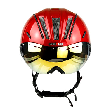 Casco Odster Plus Red Shiny With Visor Helmet