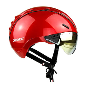 Casco Odster Plus Red Shiny With Visor Helmet