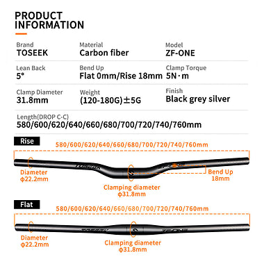 TOSEEK Customized Full Carbon Fiber Mountain Handlebar