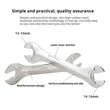 TOOPRE TL-S10A Mountain Bike Hub Wrench 13 14 15 16mm Open Bicycle Hub Installation and Removal Tool