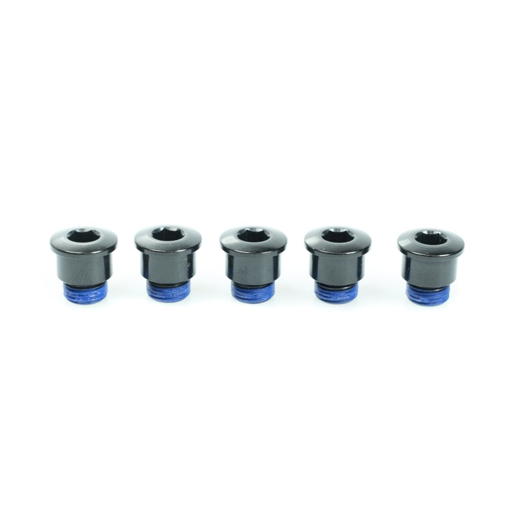 ChainRing Bolt Alloy Road bolts - For 48/32 rings only Black 5mm allen (5 pk)