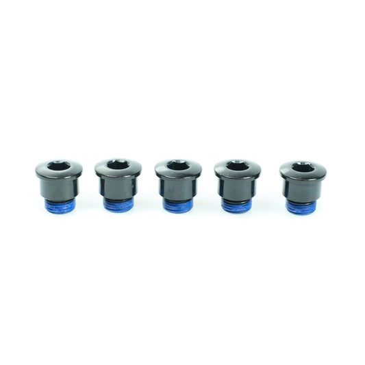 ChainRing Bolt Alloy Road bolts - For 48/32 rings only Black 5mm allen (5 pk)