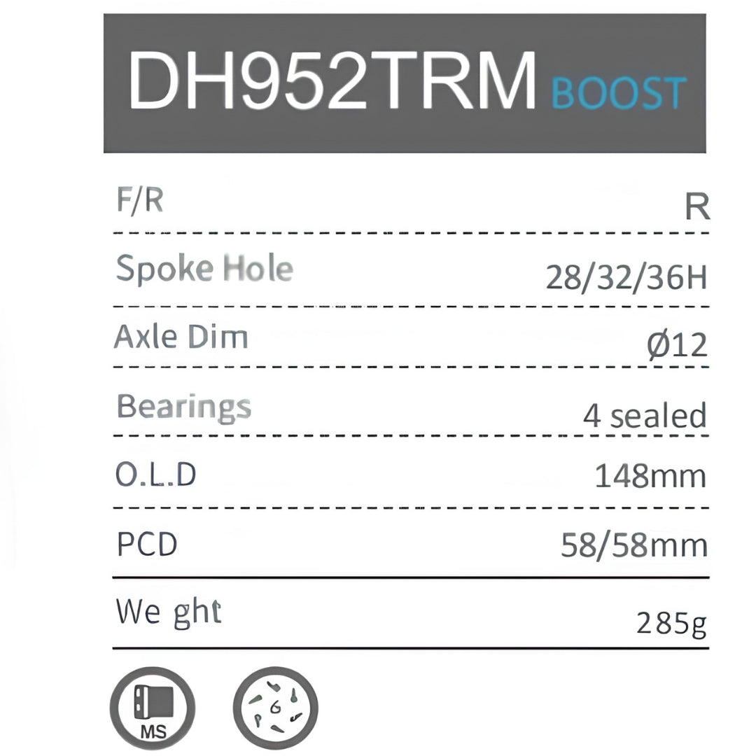 Solon DH952TRM Boost Micro-Spline Rear Hub 12*148 32H