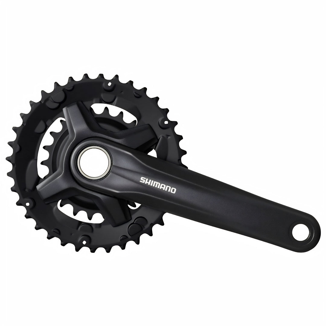 Shimano FC-MT210-2 Crankset – 170mm, 9-Speed 36/22t, 48.8mm Chainline, Riveted Black
