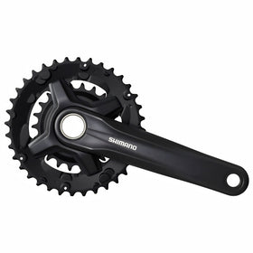 Shimano FC-MT210-2 Crankset – 170mm, 9-Speed 36/22t, 48.8mm Chainline, Riveted Black