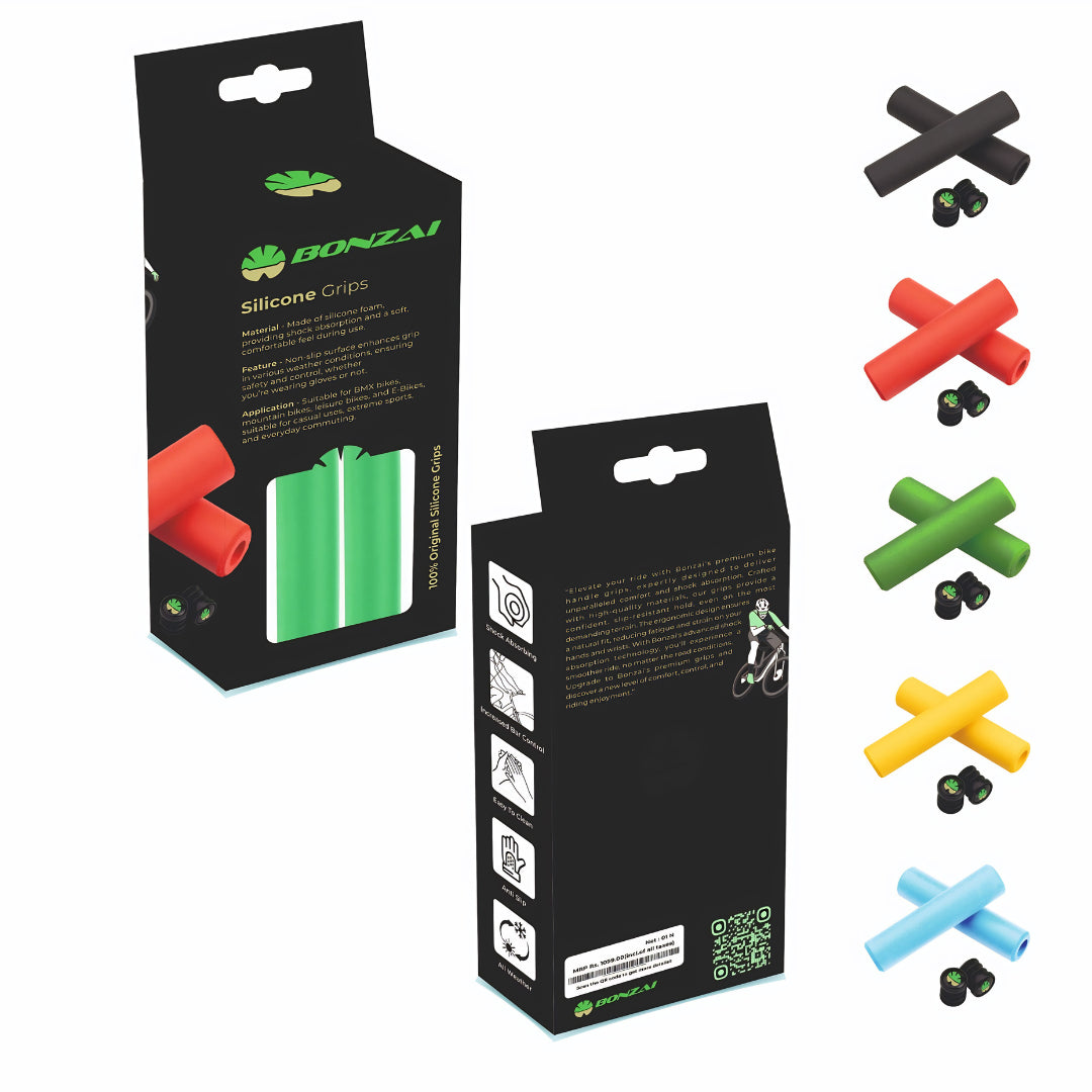 Bonzai Silicone Foam Grips for MTB and Flat bar Gravel and Hybrid bikes