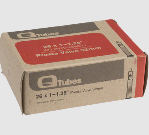Q-Tubes 26" x 1-1.25" 32mm Presta Valve Tube 96g