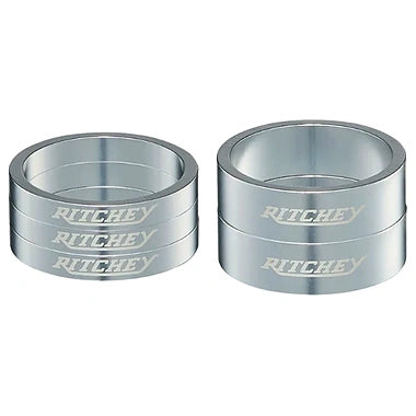 Ritchey Headset Spacers Classic HP Silver 28.6mm/2x10mm+3x5mm/Bag