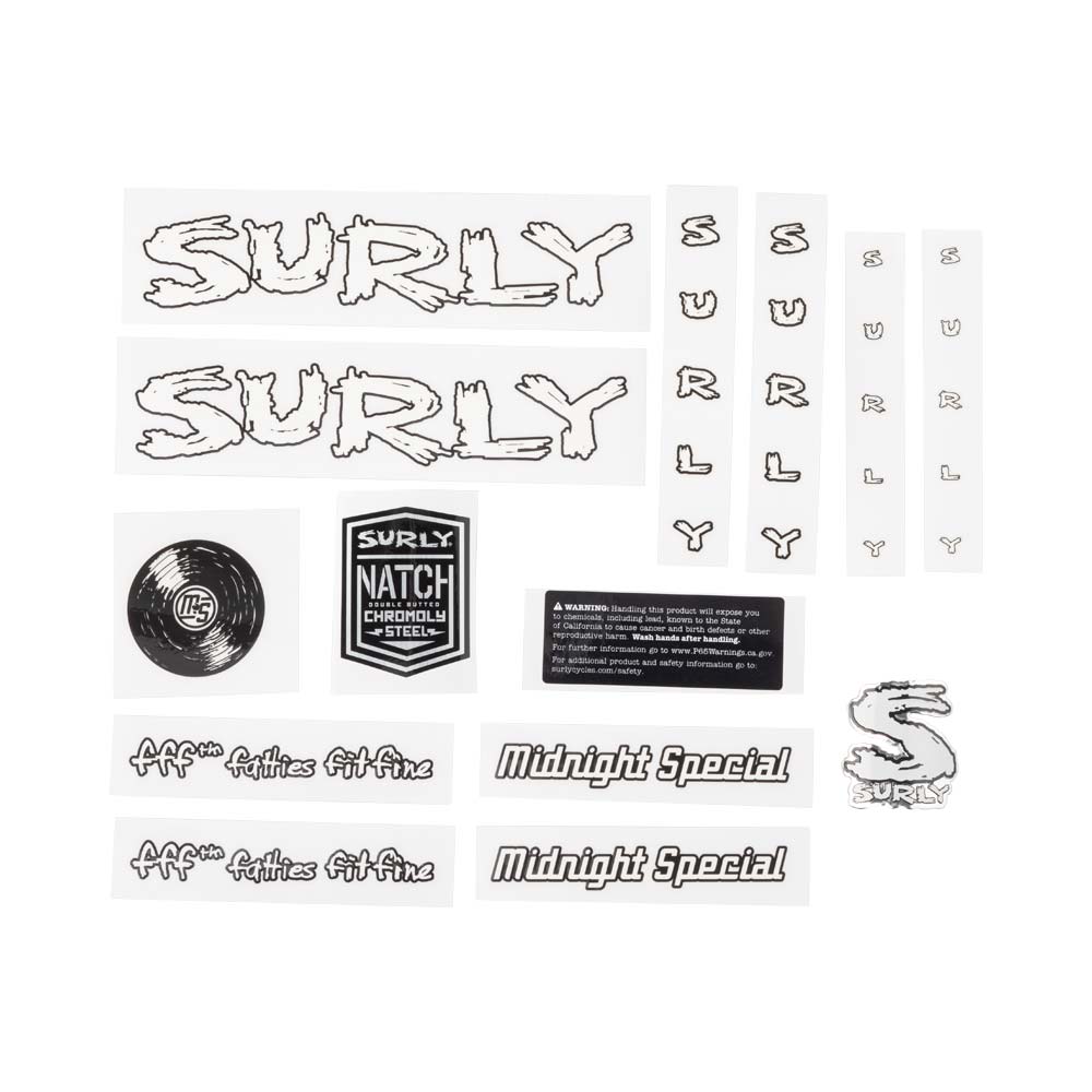 Surly Midnight Special Decal Set, White