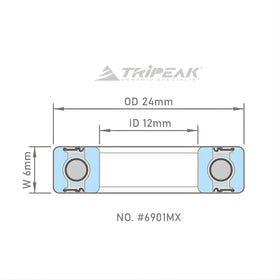 Tripeak #6901 Full Steel Ball Bearing (MAX Series)(12x24x6mm)