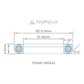 Tripeak Headset Sealed AC Bearing With Black Oxide Coating (51.9x40x8)(45/45 Deg)