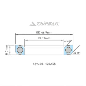 Tripeak Headset Sealed AC Bearing With Black Oxide Coating (46.9x37x7)(45/45 Deg)