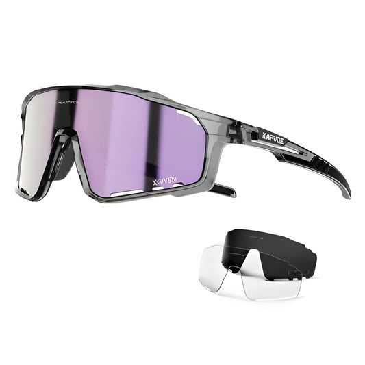 Kapvoe X76 Sports Sunglasses-Purple/Black