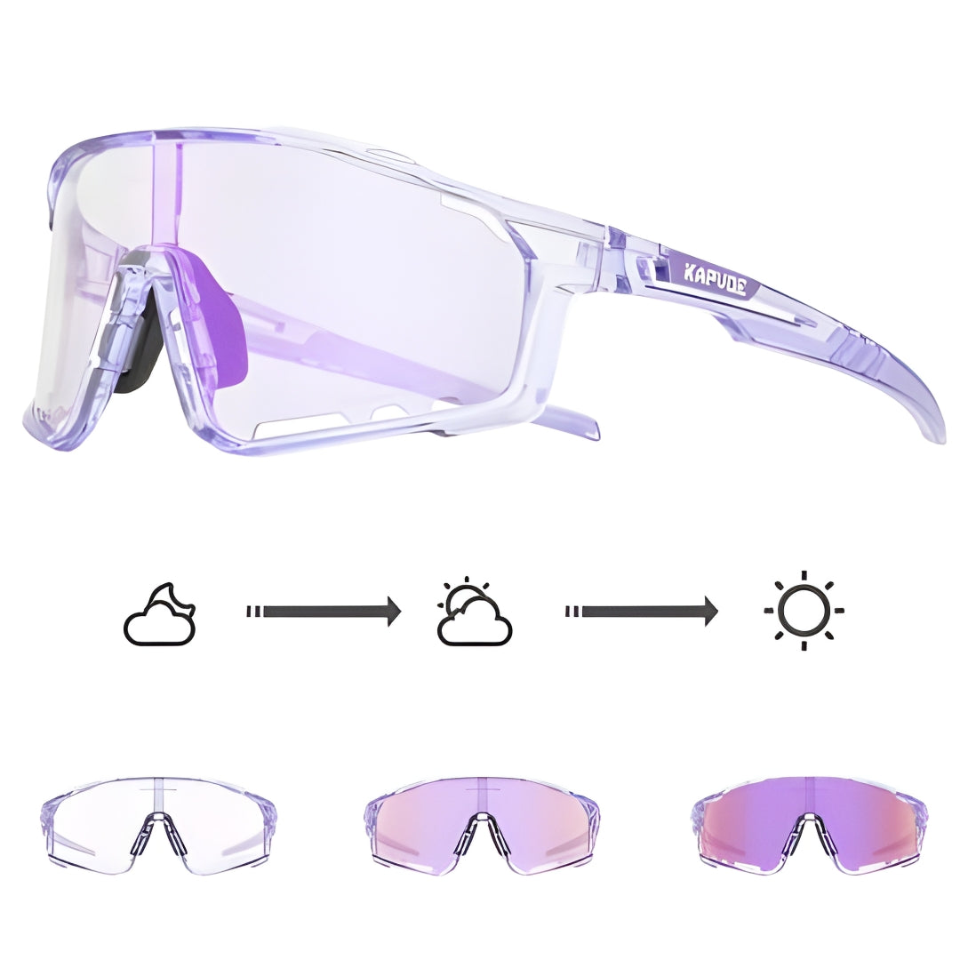Kapvoe X76 Coloured Photochromic Sunglasses-Purple