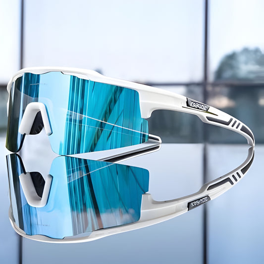 Kapvoe X75 Half Frame Sports Sunglasses-Blue/White