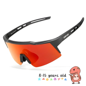 Kapvoe K9028 Kids Single Lens Sunglasses-Red/Black
