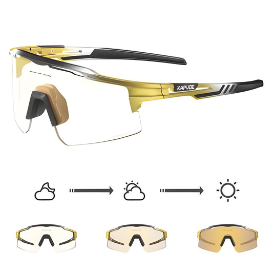 Kapvoe X75 Coloured Photochromic Sunglasses-Gold